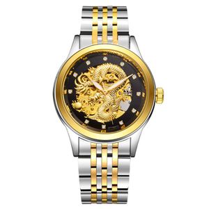 Live Broadcast Special Men's Mechanical Full-automatische holle waterdichte 2024 Nieuwe reliëf Chinese loong Watch