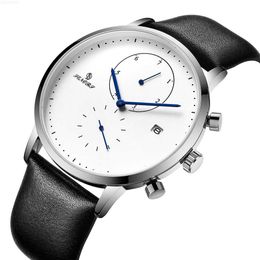 Relojes de cuarzo para hombre de alta calidad en vivo, relojes de negocios, relojes de cuero genuino, relojes de negocios para hombre y relojes de negocios para hombre