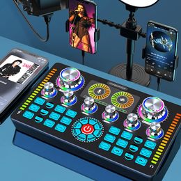Sound Carte Studio enregistre la carte son Bluetooth Microphone Mixer Changeur en direct Streaming Sound Mixer Podcast Karaoke Home 240411
