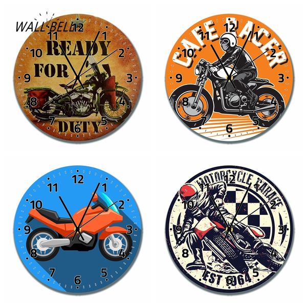 VIVO para montar en la motocicleta Autobike Wall Reloj Silent Decorative Wooden Cardboard Números árabes Relojes de pared para sala de estar WB054