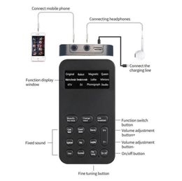 Changeur de voix en direct Changeur de voix masculine à un mini adaptateur féminin 8 Modes de modification du microphone Dissiseur Phone Game Sound Converter252Z6908671635406