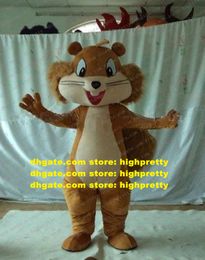 Squirrel brun animé Scuiridae Eichhoernchen mascotte Costume mascotte avec grosse queue poilue déguise adulte n ° 352 navire gratuit