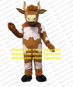 Costume de mascotte vive Brown Dairy Cow Milch Cow Bull Ox Dairys Bovins Bovini Bovini White Spot Black Chaussures n ° 4805