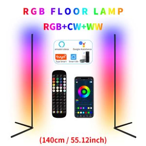 Lámpara de la esquina de la sala de estar 140 cm Bluetooth Smart RGB Luz de humor para el dormitorio para el dormitorio Lámpara de mesa de decoración del hogar