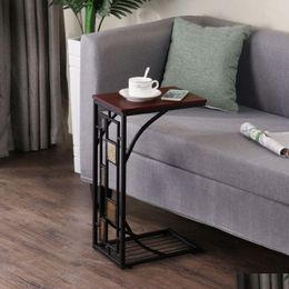 Muebles de la sala de estar C en forma de mesa de altura pequeña de extremo estrecho Tablas de acento delgada Tablas de acento de bocadillo delgado