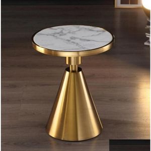 Meubles de salon contemporain design rond doré en acier inoxydable marbre top bistro table cafée pub pour el club cafe8445508 drop d dhlez