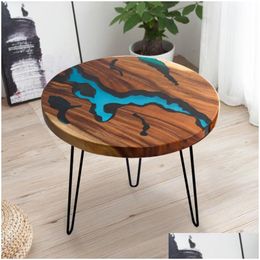 Meubles de salon élégant table en épingle à cheveux jambes nordique de style nordique basée café salle à manger gouttes en bois