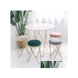 Muebles de sala de estar Arte de hierro Silla de aderezo de banco cosmético - mesa de té de sofá de diseño nórdico y taburete inspt shlxv dhlxv