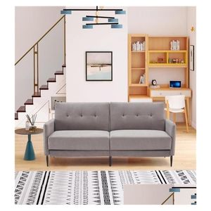 Muebles de sala de estar Orisfur Lino tapizado moderno convertible FUTON FUTON CAMA Bed para apartamento de espacio compacto DO4501819 Drop Dhsla