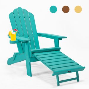 Meubles de salon Tale Chaises de couchage pliantes Adirondack avec support de tasse ottoman Plout Bois de poly surdimensionné pour jardin de terrasse de patio Dhnqc