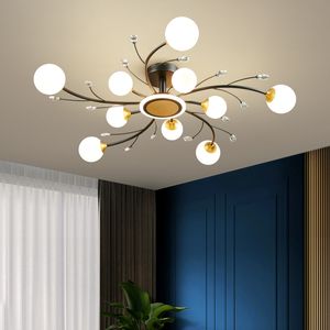 Lampe de salon lustre atmosphère minimaliste moderne lumière restaurant de luxe cristal lampes de plafond led décoratives nordiques