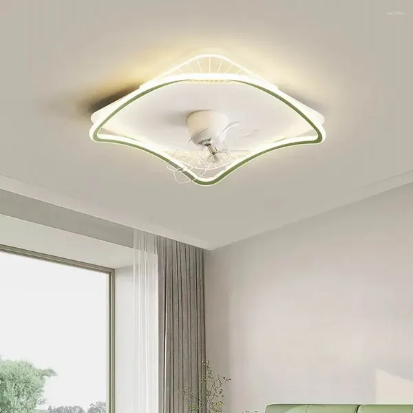 Ventilador de techo giratorio minimalista cuadrado LED de estilo nórdico moderno para sala de estar con luz para dormitorio lámpara de techo acrílica