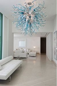 Lampes suspendues LED de salon de luxe, décor artistique de maison, lustre en verre soufflé à la main, éclairage