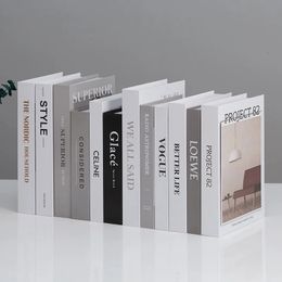 Woonkamer kantoor boekenkast creatief simulatieboek eenvoudig modern nepboek decoratieve boeknamen pographic props 240428