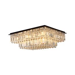 Salon rectangle lustre en cristal moderne luxe encastré led plafonnier