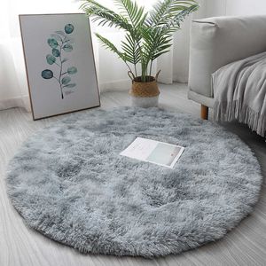 Woonkamer tapijten rond tapijt slaapkamer esthetisch decor furry mat decoratie huis comfort wit roze moderne lounge tapijt voetmat