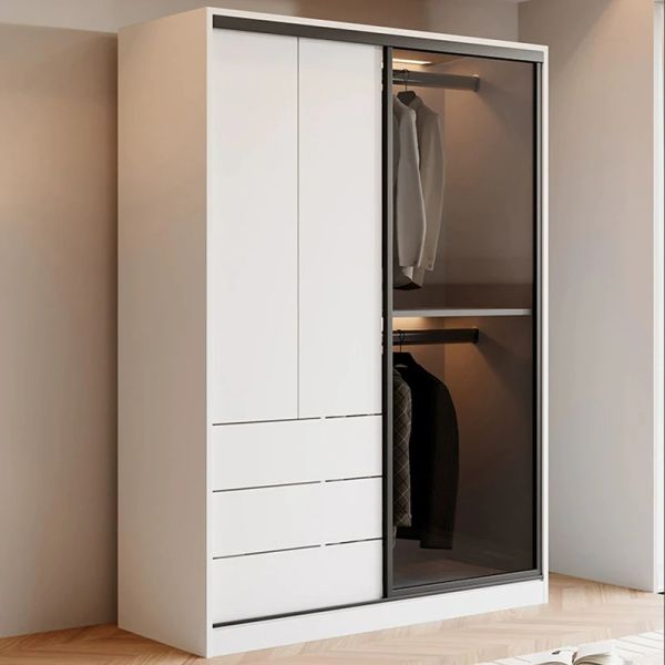 Salon Blancheur de canne de placard blanc minimaliste de luxe industriel armoire en bois chambre szafa na ubrania moderne moderne meubles