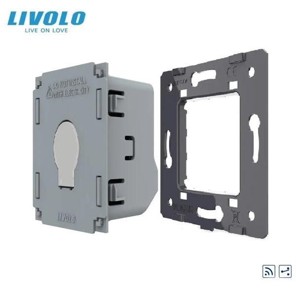 Carte de base standard de l'interrupteur intelligent de la LIVOLO EU, 1 Contrôle de gang 2 voies, AC 220 ~ 250 V, interrupteur à écran tactile léger mural sans panneau de verre,