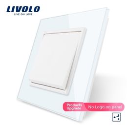 Livolo -fabrikant EU Standaard Luxe kristalglas Paneelpush knop 2 -weg schakelaar Toetsenbordsleutel Kussen Kruis Y200407