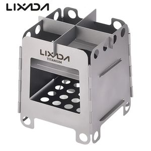 Lixada Camping Stove Lightweight Folding Wood Burning Portable Outdoor Pocket for Backpacking Cooking 231226