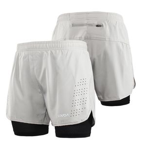 Lixada Short de cyclisme pour homme 2 en 1 Short de sport pour homme Séchage rapide Exercice d'entraînement Pantalon de jogging avec doublure plus longue