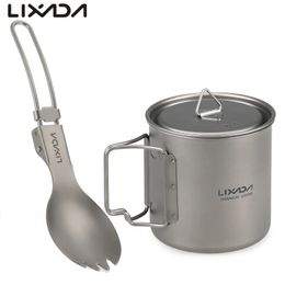 LIXADA ULTRALIGHT Set 300 ml350ml550ml650 ml tasse avec vaisselle pliante de la vaisselle pour la randonnée en camping 240306