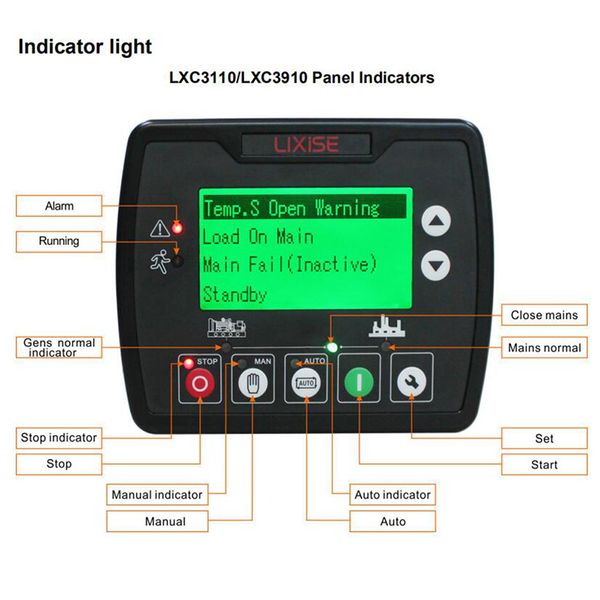 LIXISE LXC3110 AUTO STOR STOR STOP Generator Controller Module MOLUTE DIESEL CONTRÔLE PANNEAU PANNEAU PANNEAUX ACCESSOIRES DE GÉNÉRATEUR