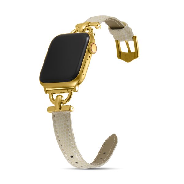Lizard Pattern Correa de reloj de cuero para mujer para Apple Watch Series 7 6 5 SE 4 3 Pulsera de lujo Diseñador de correa de reloj Iwatch Band 45mm 41mm 40mm 44mm 38mm 42mm Pulsera