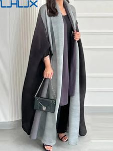 LJHLJX – Trench-Coat plissé dégradé pour femmes, manches chauve-souris, col écharpe, coupe-vent Long, vêtements féminins à la mode AH110 240219