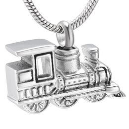 LkJ10001 Nouveauté personnalisé Mini Train pour cendres humaines souvenir urne collier en acier inoxydable mémorial crémation bijoux 274E