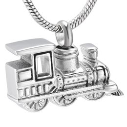 LkJ10001 Nuovo arrivo personalizzato mini treno per ceneri umane ricordo urna collana in acciaio inossidabile cremazione commemorativa Jewelry254Y