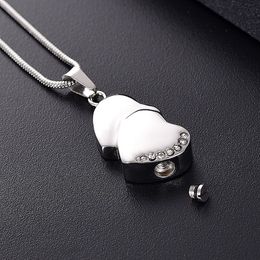 LKJ12447 Zilver Tone Hart Crematie Hanger Mannen Vrouwen As Houder Gedenkteken Urn Ketting met Trechter Gift Box214B