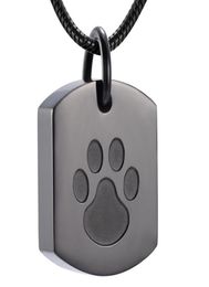 LKJ8003 PACH PAW -PAW -GUN kleur Roestvrij staal Memorial Urn Hanger Hold Dieras Ashes Keep Cremation Necklace9208668