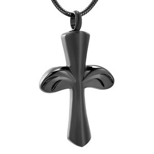 LKJ9976 Black Color Funeral Urn Casket Cross Cremation Pendant Hold Liefden Ashes Memorial Medaillon, Free Funnel Geschenkdoos