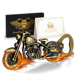 Lkkcher bronzen motorfiets vorm bierflesopener gepersonaliseerde geschenken doos voor mannen