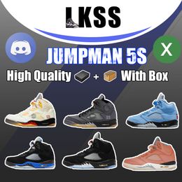 LKSS Jumpman 5 5s Chaussures Original UNC Aqua Baskets de basket-ball Plaid Black Muslin Sail Georgetown DJ Khaled x We The Bests Top 3 Easter Retros Femmes Baskets