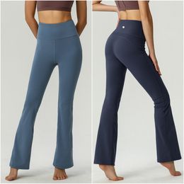 LL-022 Pantalons pour femmes tenues de yoga pantalon grain évasé