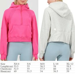 LL-076 Sweats à capuche exercice vêtements de fitness tenue de yoga pour femmes vêtements de sport vestes courtes extérieures vêtements de plein air décontracté adulte course à capuche à manches longues