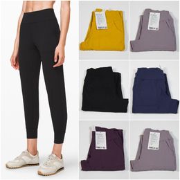 LL-123111 Aligner pantalon pantalon femme Yoga pantalon ample extrait Sport gymnase dames course décontracté pantalon Long élastique taille haute 187M