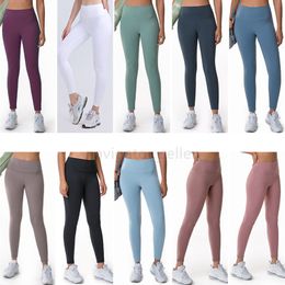 LL-1903 Broek Dames Naaktheid Yoga Outfit Hardlopen Slanke legging Negende broek Oefening Volwassen Hoge taille Panty Warme fitnesskleding Meisjes Elastische magere sportkleding