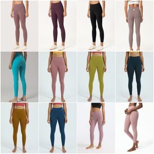 LL-1903 Femmes Yoga Outfit Filles Long Pantalon Courir Taille Haute Leggings Dames Casual Yoga Tenues Adulte Gym Sportswear Exercice Fitness Wear