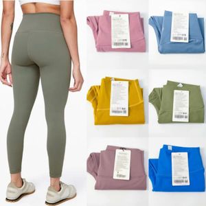 LL 2023 Vêtements de yoga Pantalons de yoga taille haute femmes Push-up Fitness Leggings doux élastique hanche ascenseur en forme de T LU pantalons de sport course à pied entraînement dame 22 couleurs