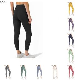 LL 2023 Yoga lu aligner leggings femmes Shorts pantalons longs recadrés hiver printemps tenues dame sport dames pantalon exercice vêtements de fitness filles course Leggings gym slim fit