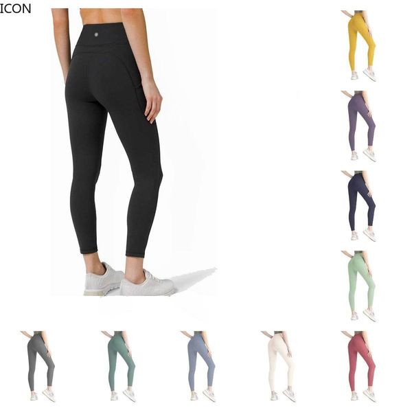 LL 2024 Yoga Lu Align Leggings Femmes Shorts Long Pantalon Cropped Hiver Spring Outfits Lady Sports Ladies Pant Exercice Fitness Wear Portez Girls Running Leggings Gym Slim Fit