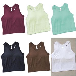 LL-3002 Dames Vesten Yoga-outfit Mouwloze shirts Sports Vest Running Excerise Fitness Jogging Trainer Sportswear Close passend ademend ademend
