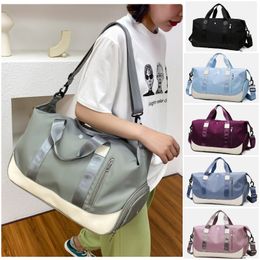 LL-325 Bolsos de ejercicio para mujer, Yoga, gimnasio, bolsos de hombro, bandoleras cruzadas, viajes al aire libre, bolso de lona para niñas, sacos de cosas informales, salida seca y húmeda