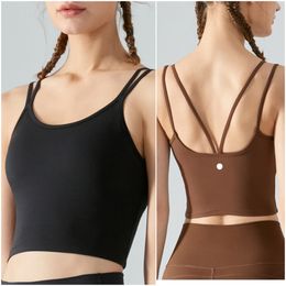 LL-379 Femmes Yoga Outfit Gilet Filles Courir Soutien-Gorge Dames Tenues De Yoga Adulte Sportswear Exercice Fitness Porter Respirant Sans Manches Soutien-Gorge À Séchage Rapide