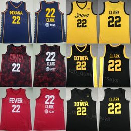 2024 Basketball Indiana Fever College Jerseys 22 Caitlin Clark University Shirt Embroidery and Sewing Team Navy Blue Blanc Black Jaune Rouge Couleur de haute qualité
