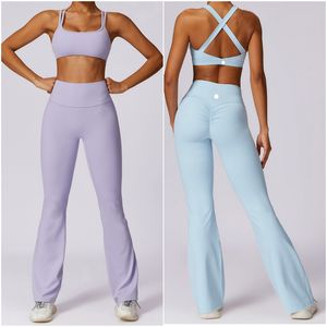 LL-8047 dames yoga-outfit yoga stelt twee stukken broeken vest broek shorts shorts excerise sport gym running trainer casual long pant elastische high taille sportkleding pakken pakken