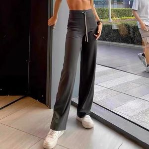 LL-811 femmes Yoga pantalon ample Excerise Sport Gym dames course décontracté ample Long pantalon élastique taille haute jambe large pantalon